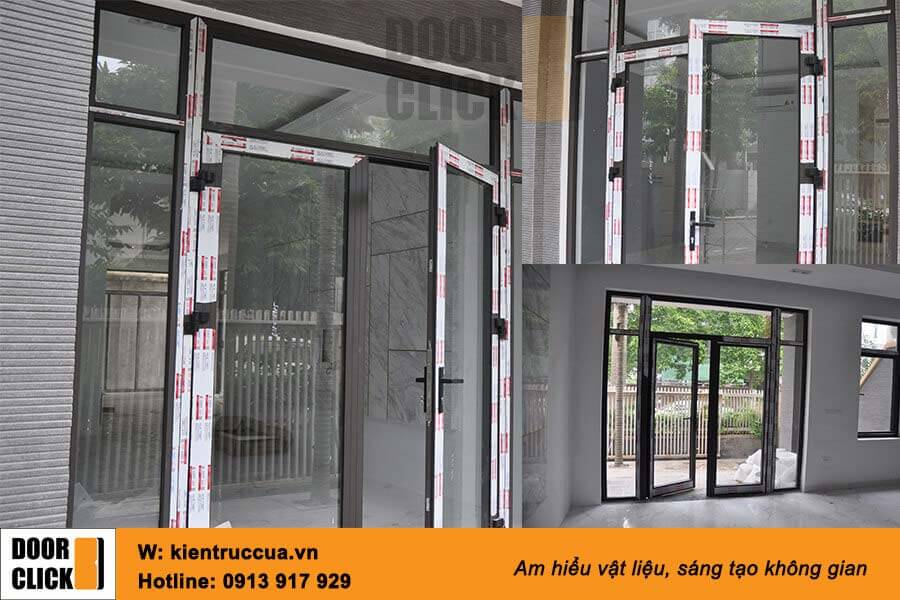 Cửa nhôm xingfa hệ 55 màu nâu